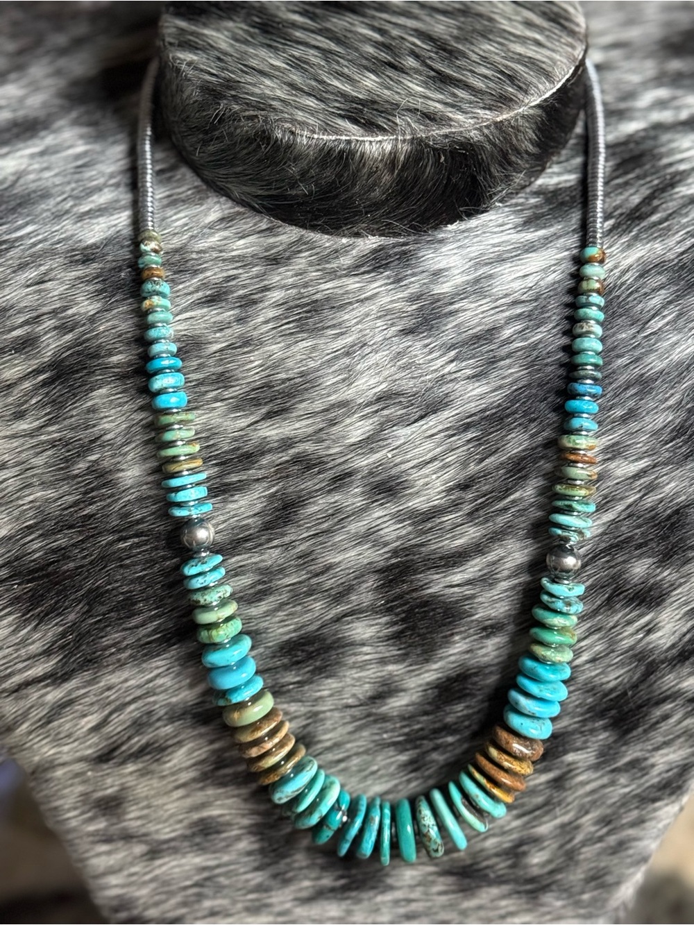 Turquoise and Brown Stone Bead Necklace - Women Jewelry
